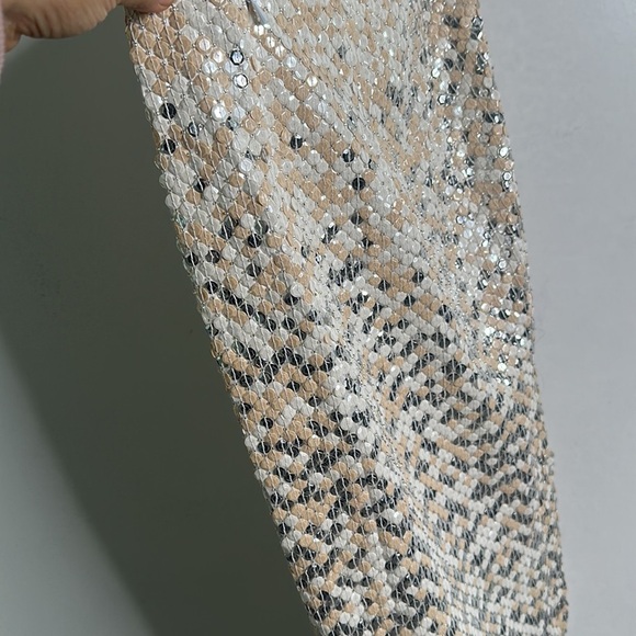 Cache white sliver and nud sequins halter maxi dress size 6 - Picture 12 of 16